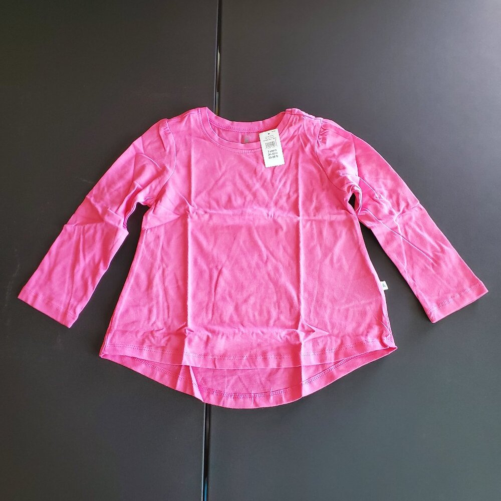New Set of 2 Baby Gap Girls Long Sleeve Pink T Shirt Size 3 Years.